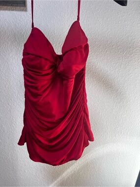 Jantzen Red Draped One-Piece Swimsuit